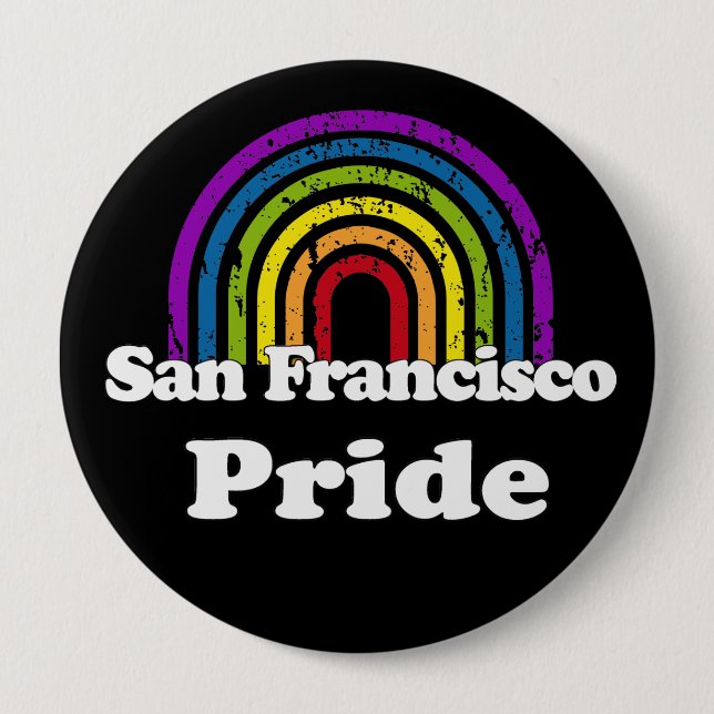 SAN FRANCISCO PRIDE 10 CM ROUND BADGE (Front)