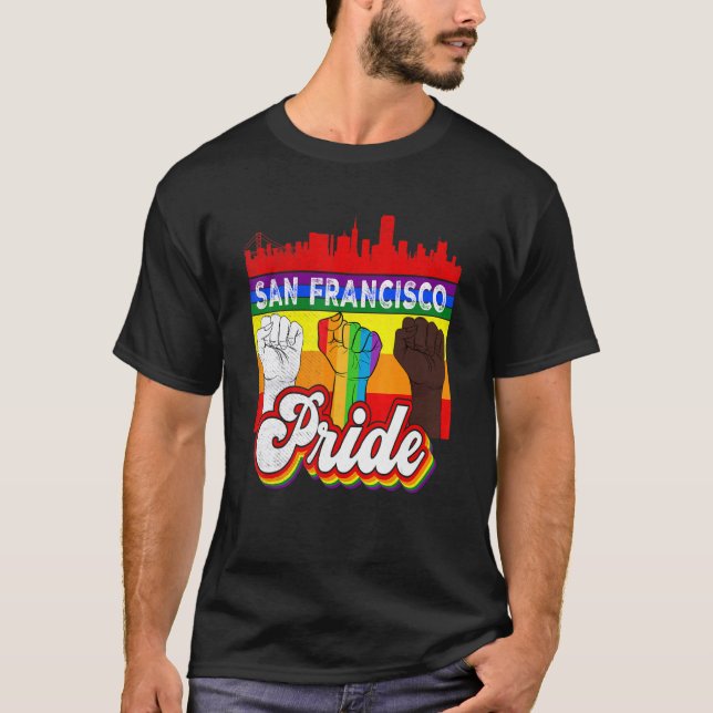 San Francisco Pride Rainbow Gay Pride Flag  Lgbt T-Shirt (Front)