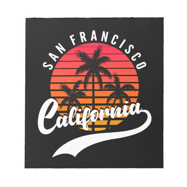 San Francisco Retro Sunset Notepad (Front)