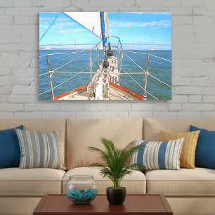 San Francisco Sailing Boat 0869 Art Canvas Print