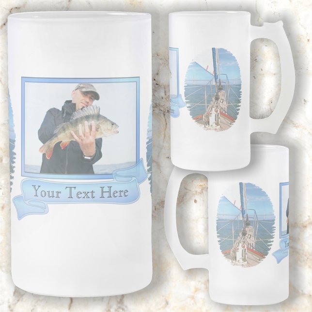 San Francisco Sailing & Fishing 0869 Frosted Glass Beer Mug (Creator Uploaded)