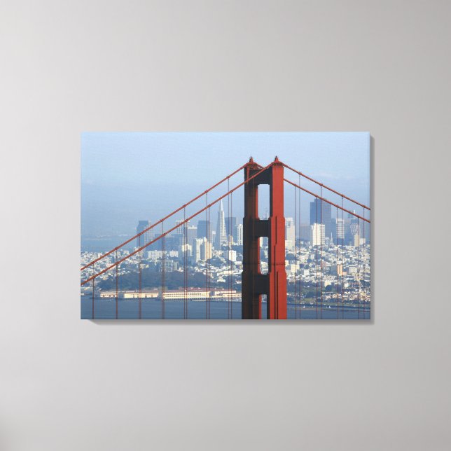 San Francisco seen trough Golden Gate Bridge. Canvas Print (Front)