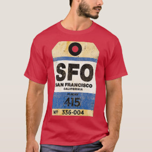 San Francisco (SFO) Vintage Bag Tag  Classic Fit  T-Shirt