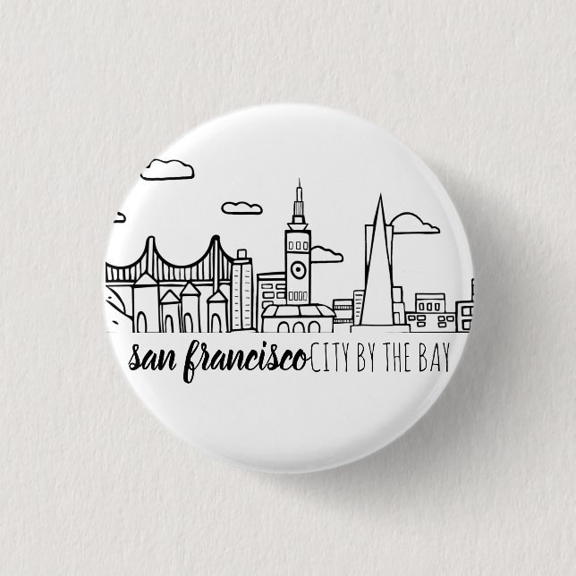 San Francisco Skyline 3 Cm Round Badge (Front)