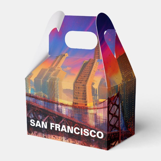 San Francisco Skyline Abstract Art Favour Box (Front Side)