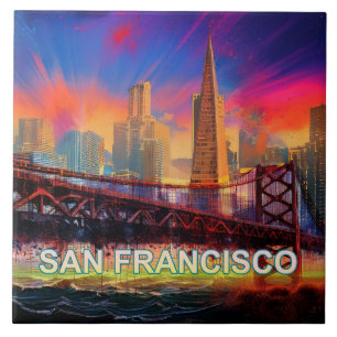 San Francisco Skyline Art Tile