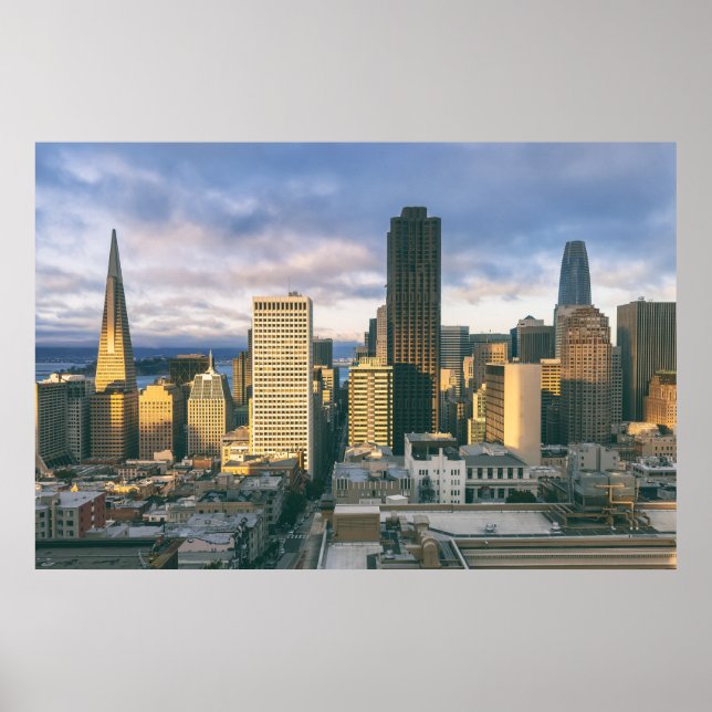 San Francisco Skyline at Sunset Poster (Front)