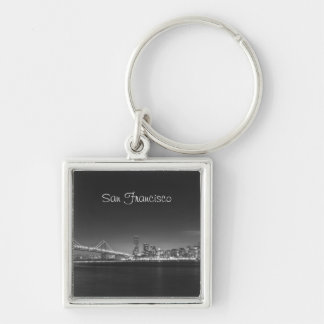 San Francisco Skyline Black White Photo Keychain