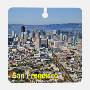 San Francisco Skyline & Cable Cars, Metal Tree Decoration