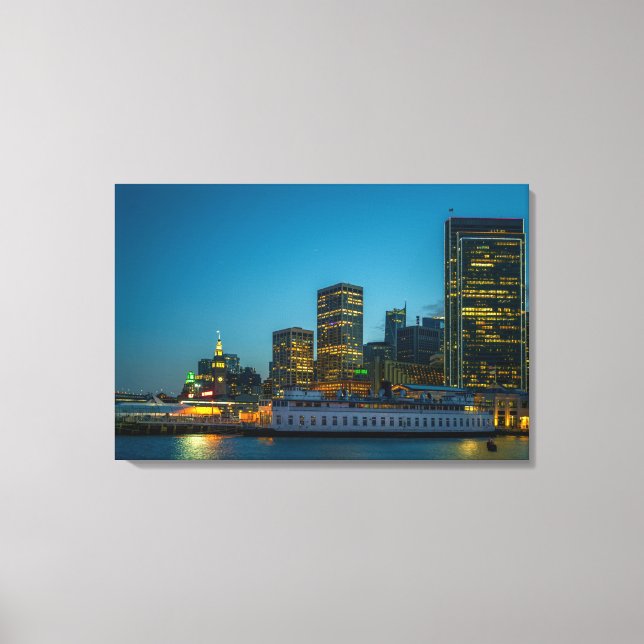 San Francisco Skyline Canvas Print | City Lights (Front)