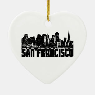 San Francisco Skyline Ceramic Tree Decoration
