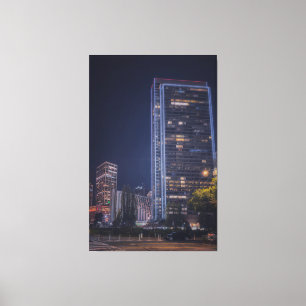 San Francisco Skyline Cityscape at Night Canvas Print