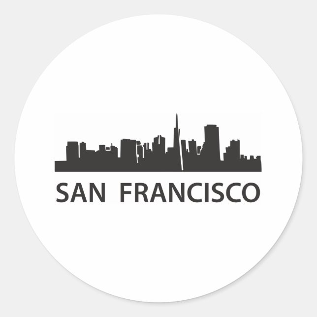 San Francisco Skyline Classic Round Sticker (Front)