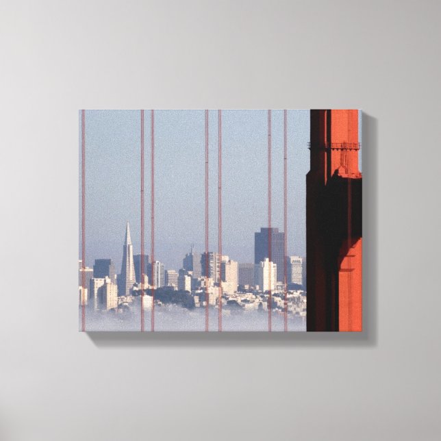 San Francisco Skyline from Golden Gate Bridge. Canvas Print (Front)