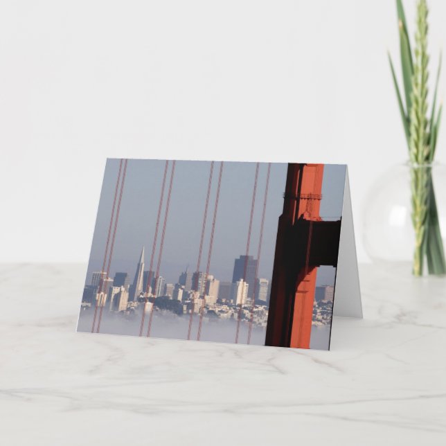 San Francisco Skyline from Golden Gate Bridge. Card (Front)