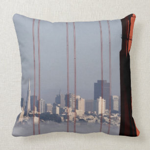 San Francisco Skyline from Golden Gate Bridge. Cushion