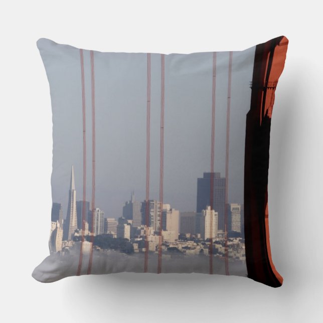 San Francisco Skyline from Golden Gate Bridge. Cushion (Front)