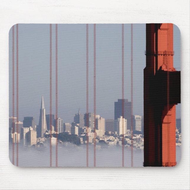 San Francisco Skyline from Golden Gate Bridge. Mouse Pad (Front)