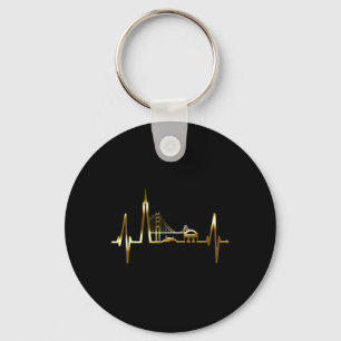 San Francisco Skyline Heartbeat California Usa San Key Ring