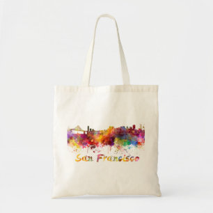 San Francisco skyline in watercolor Tote Bag