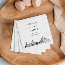 San Francisco Skyline Modern Wedding Cocktail