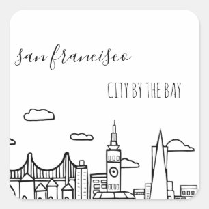 San Francisco Skyline Square Sticker