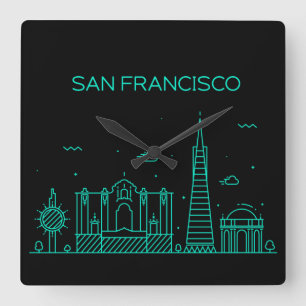 San Francisco skyline Square Wall Clock
