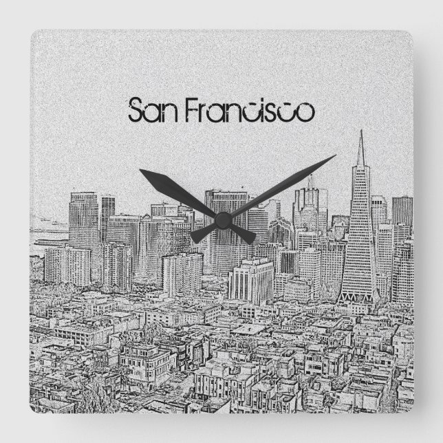 San Francisco Square Wall Clock (Front)