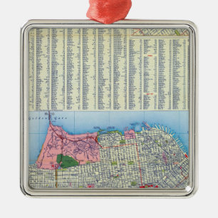 San Francisco Street Map Metal Tree Decoration