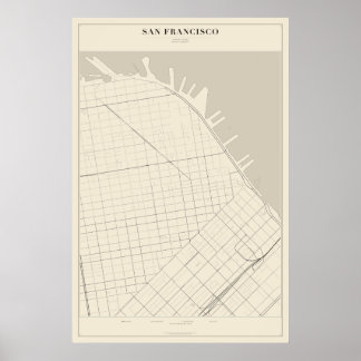 San Francisco Street Map Poster