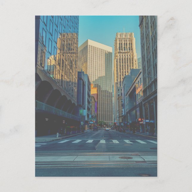 San Francisco Street View at Evening Postcard (Front)