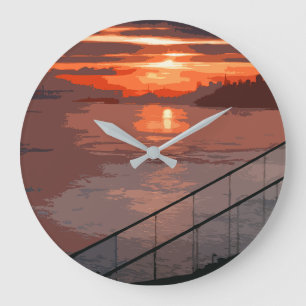 San Francisco Sunrise Retro Large Clock