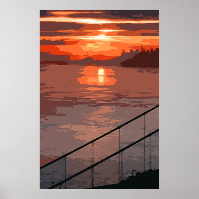 San Francisco Sunrise Retro Poster (Front)