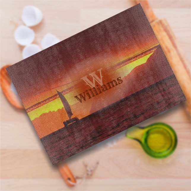 San Francisco Sunset 1124 Cutting Board (Creator Uploaded)