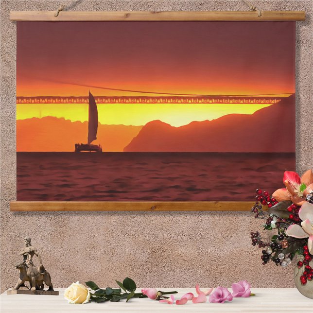 San Francisco Sunset 1124 Hanging Tapestry (Creator Uploaded)