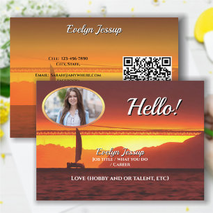 San Francisco Sunset 1124 QR Code Calling Card
