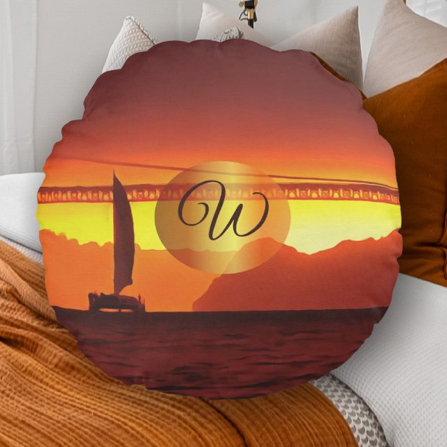 San Francisco Sunset 1124 Round Cushion (Creator Uploaded)