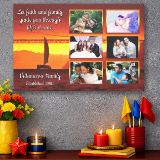 San Francisco Sunset Family Photo Collage 1124 Art Canvas Print