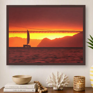 San Francisco Sunset Sailboat 1124 Art Print