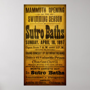 SAN FRANCISCO SUTRO BATHS OPEN 1897 POSTER