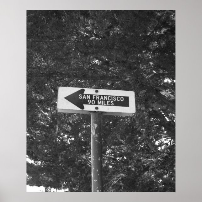 San Francisco that-a-way bw Print (Front)