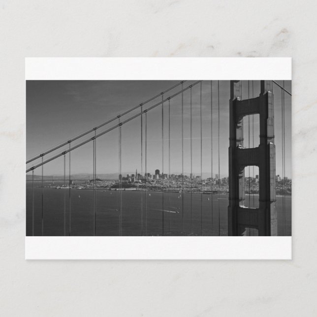 San Francisco through Golden gate Bridge Postcard (Front)