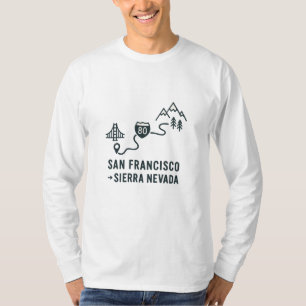 San Francisco to Sierra Nevada Route Design  T-Shirt