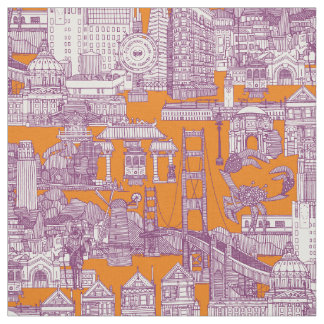 San Francisco toile purple satsuma Fabric