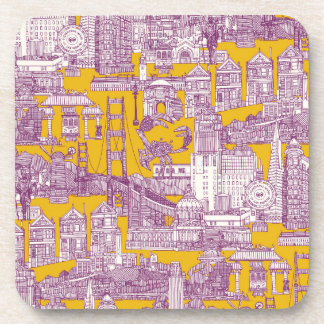 San Francisco toile purple yellow Coaster