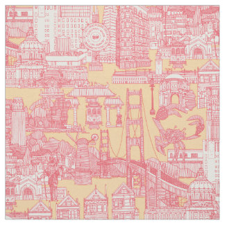 San Francisco toile rose pink honey Fabric