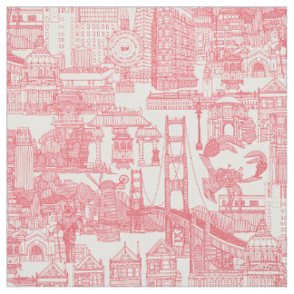 San Francisco toile rose pink pearl Fabric