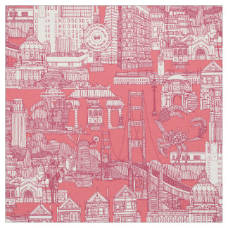San Francisco toile viva magenta rose pink Fabric