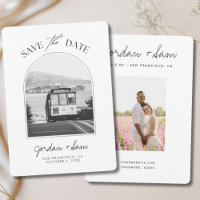 San Francisco Trolley Black & White Save the Date