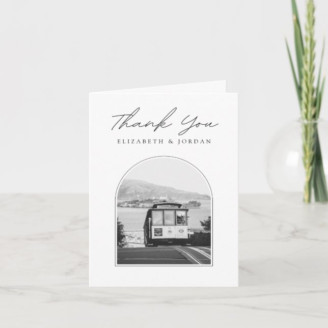 San Francisco Trolley Photo Blank Thank You Card (Front)